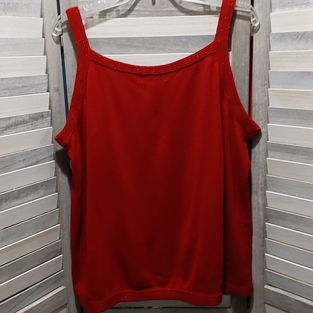 Sweater tank top with metallic trim | Dress Barn | 22/24 - Picture 4 of 5
